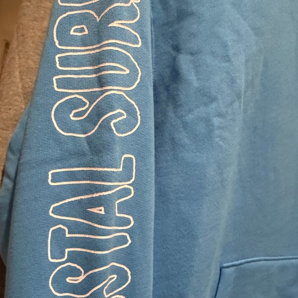 New Oversized Blue Coastal Surf Hoodie - Picture 2 of 3